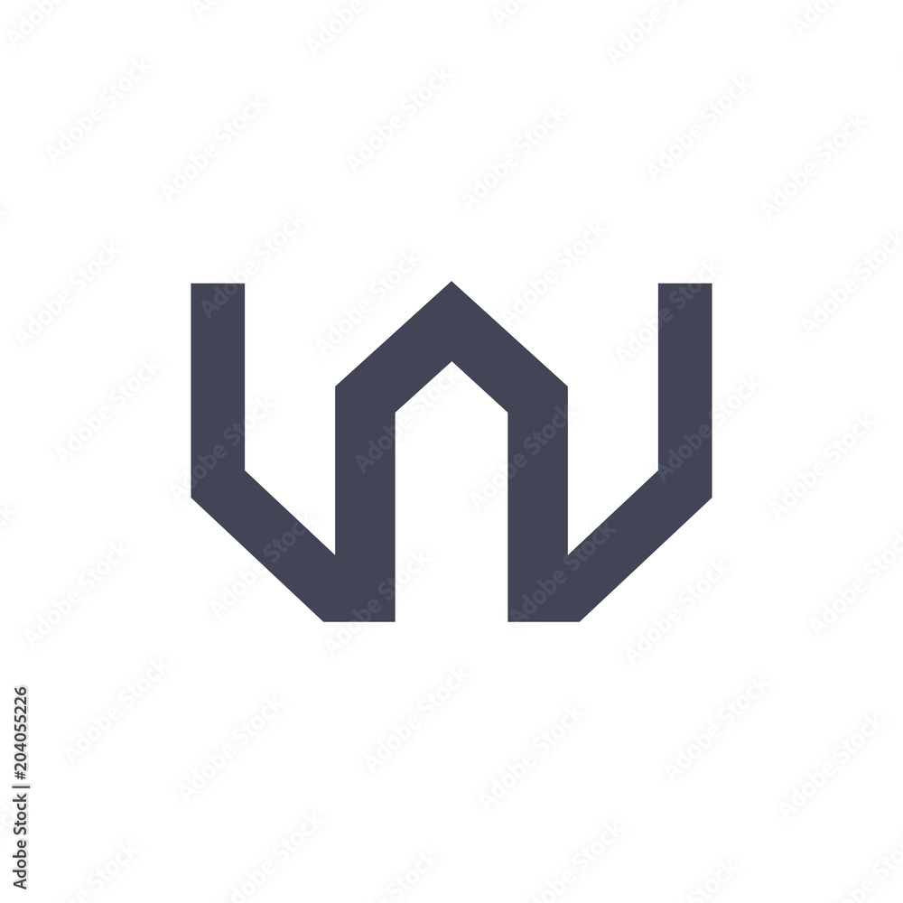 Sign of the letter W. Vector Illustration. Sign of the letter W. Vector Illustration.