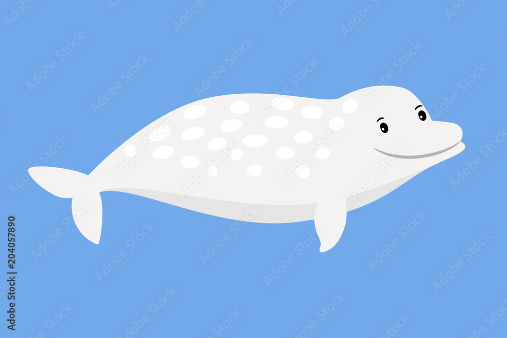 Obraz premium White whale cute sea animal
