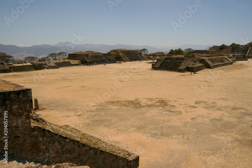 Ancient UNESCO World Heritage ruins on Monte Alban, Oaxaca, Mexico
