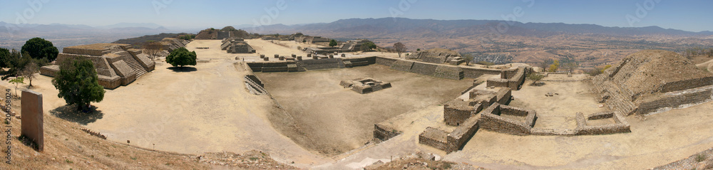 Ancient UNESCO World Heritage ruins on Monte Alban, Oaxaca, Mexico