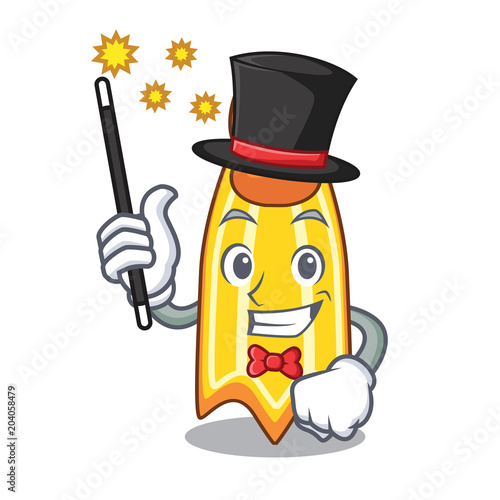 Magician swim fin mascot cartoon