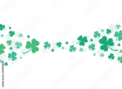 cute green clover leaf background vector illustration