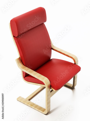 Modern TV chair isolated on white background. 3D illustration photo