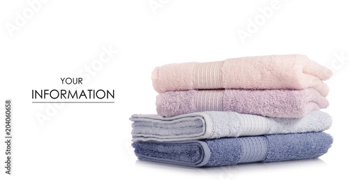 A stack of towels pink blue pattern