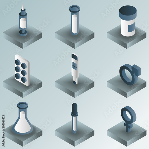 Artificial insemination icon set