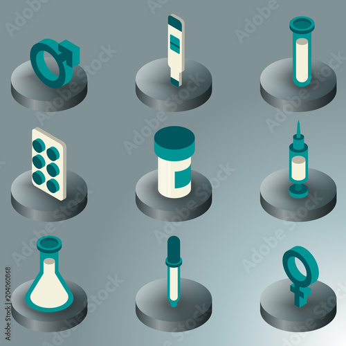 Artificial insemination icon set