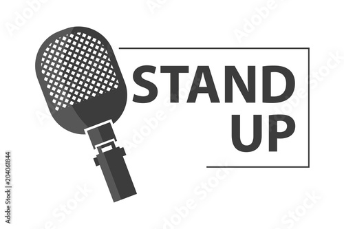 professional microphone. stand up logo