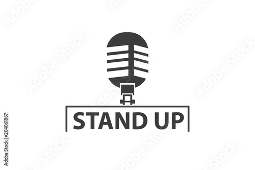 professional microphone. stand up logo