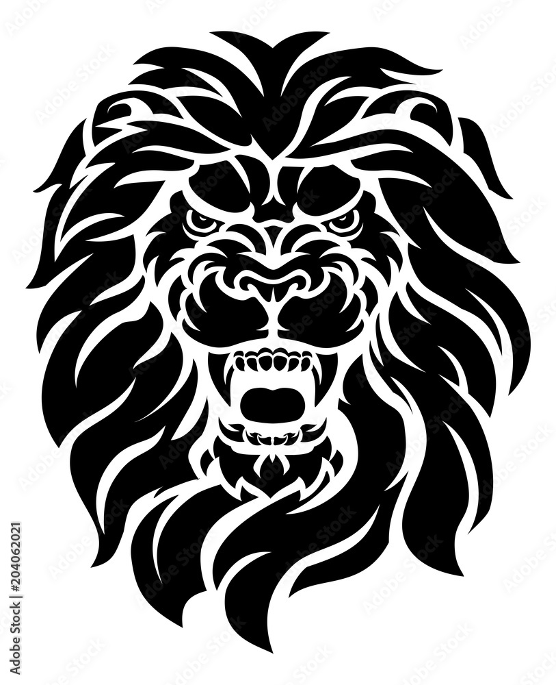 Fototapeta premium Mean Lion Head