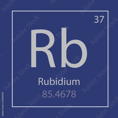 Rubidium Rb chemical element icon- vector illustration