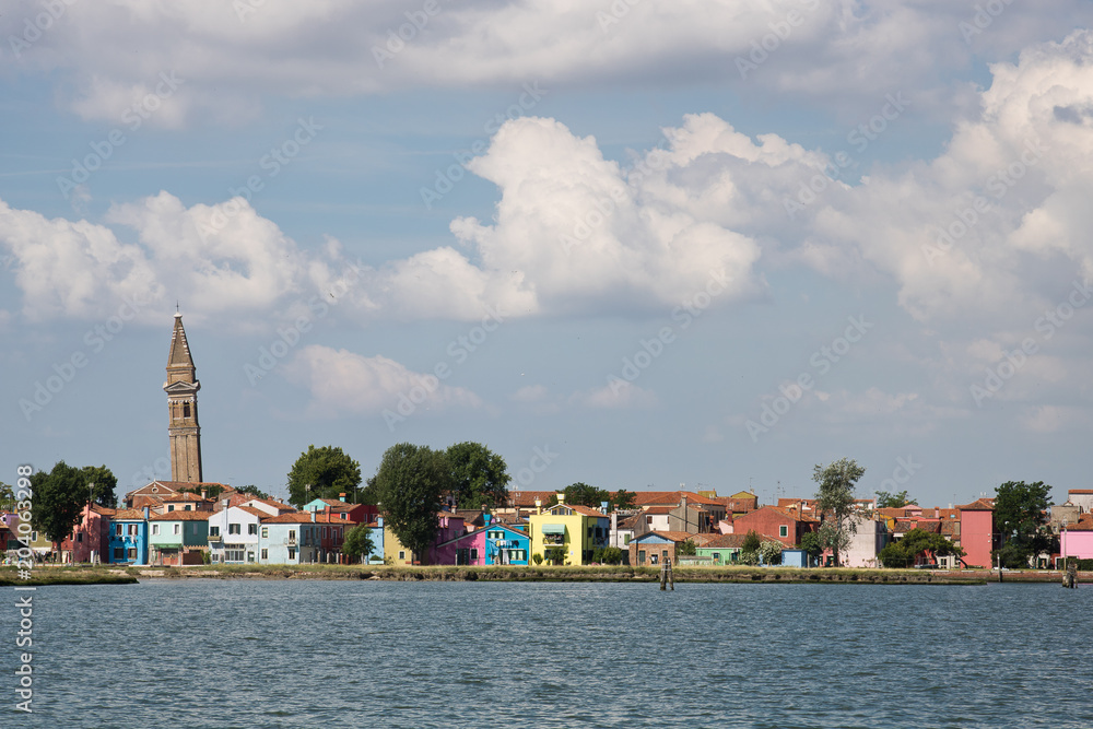 Fototapeta premium Burano Island Burano island with leaning bell tower