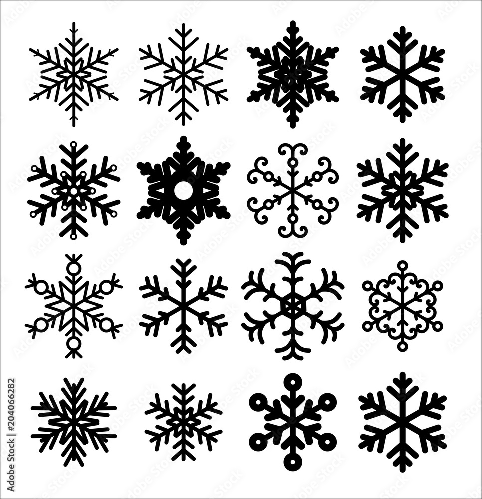 Snowflake icon set vector Snowflake icon set vector