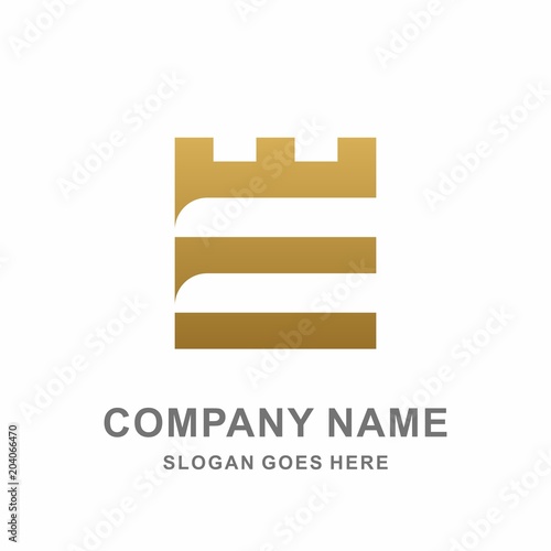 Monogram Letter E Empire Kingdom Architecture Interior Construction Business Company Stock Vector Logo Design Template