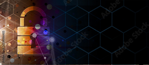Technology security concept. Modern safety digital background