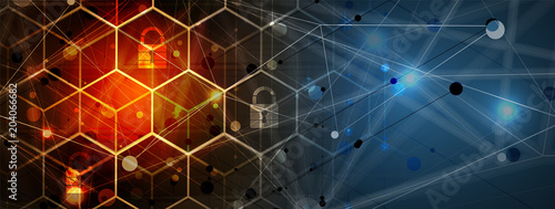 Technology security concept. Modern safety digital background