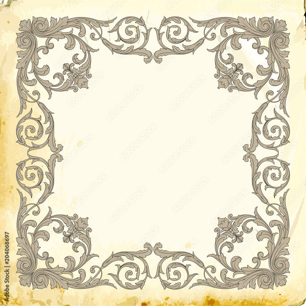 Vector baroque of vintage elements for design. 