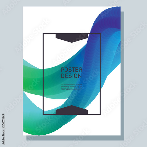Abstract poster with overflow with the blend. Bright fluorescent color, fashionable modern design