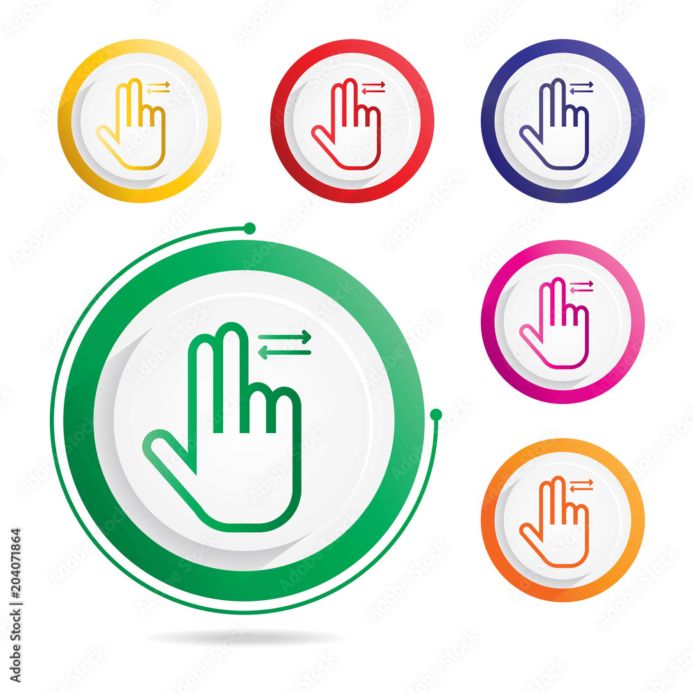 Hand Gesture icon Two fingers,sliding left right Hand Gesture icon Two fingers,sliding left right