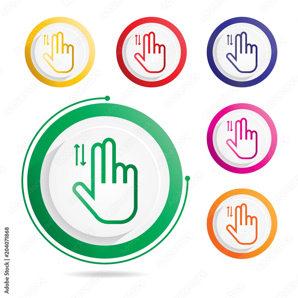 Hand Gesture icon Two fingers,sliding Hand Gesture icon Two fingers,sliding