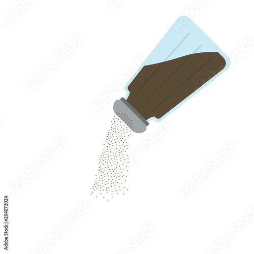 Salt and pepper shaker vector illustration. Seasoning for cooking, isolated on a white background.