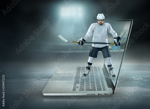 Photography ice hockey Players in dynamic action