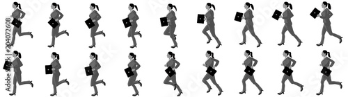 Business woman running animation sprite sheet, loop animation