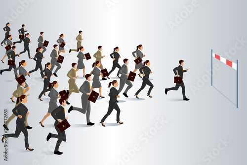 Business people running for success