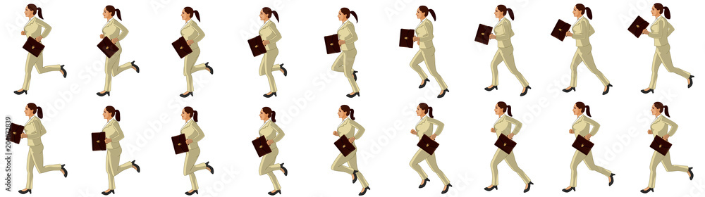 Business woman running animation sprite sheet, loop animation Stock Vector  | Adobe Stock