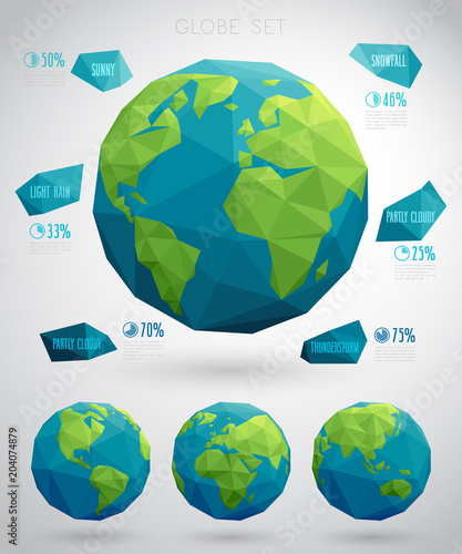 Set of vector eco globes