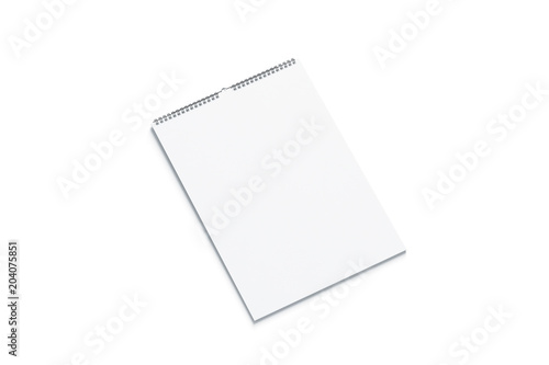 Photography Blank white calendar mock up side view, isolated