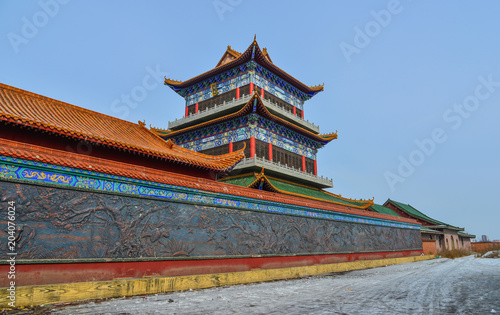 Chinese temple in Harbin, China photo