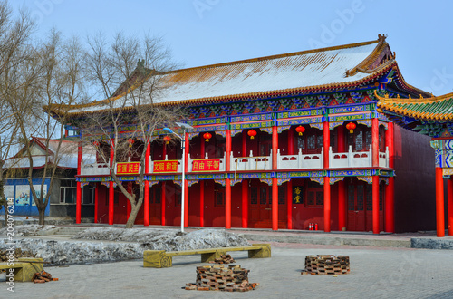 Chinese temple in Harbin, China photo