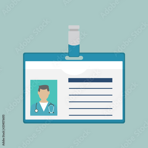ID Card of the doctor. Vector illustration.