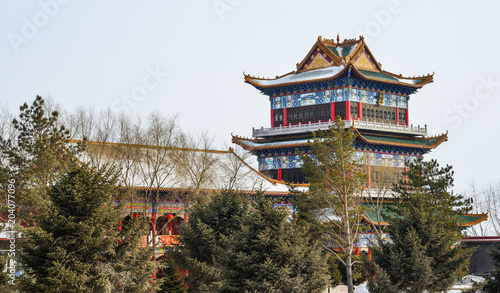 Chinese temple in Harbin, China photo