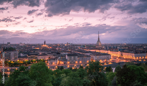 View on Turin and Mole Antonelliana