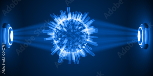 city hologram between thow source