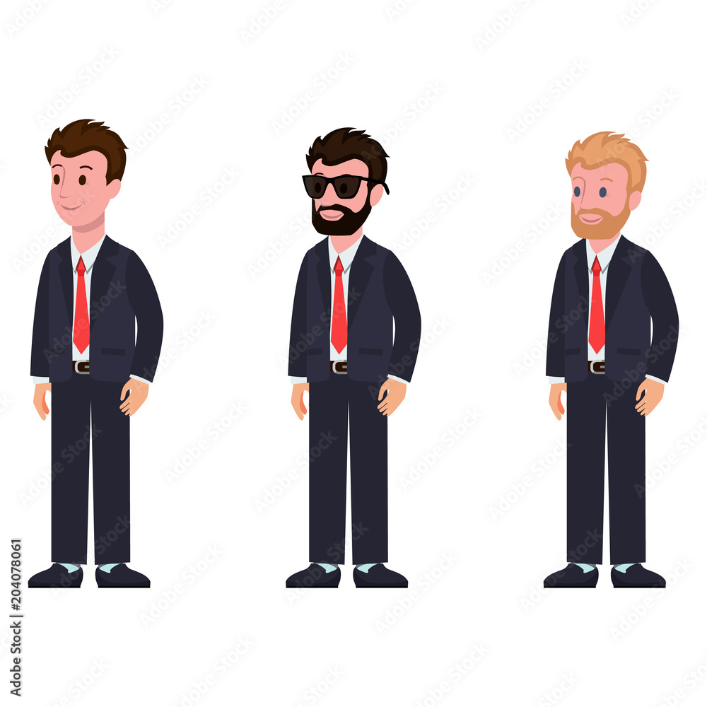 Cartoon Characters Classic Suit and Tie Side View Stock Vector | Adobe Stock