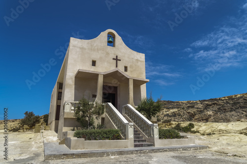 Gozo Island, Malta Chapel of Saint Anne in Dwejra. Kappella Sant Anna at Triq id-Dwejra, San Lawrenz at the Azure Window ruins area. photo