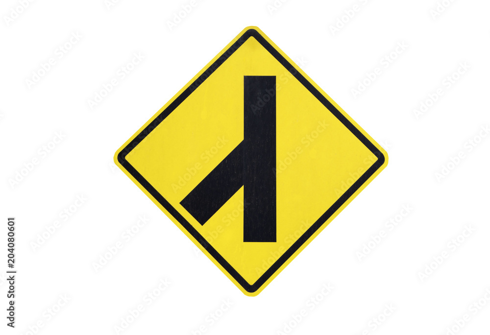 yellow Traffic Signs” Three separate “ isolated at on white background of file with Clipping Path . yellow Traffic Signs” Three separate “ isolated at on white background of file with Clipping Path .