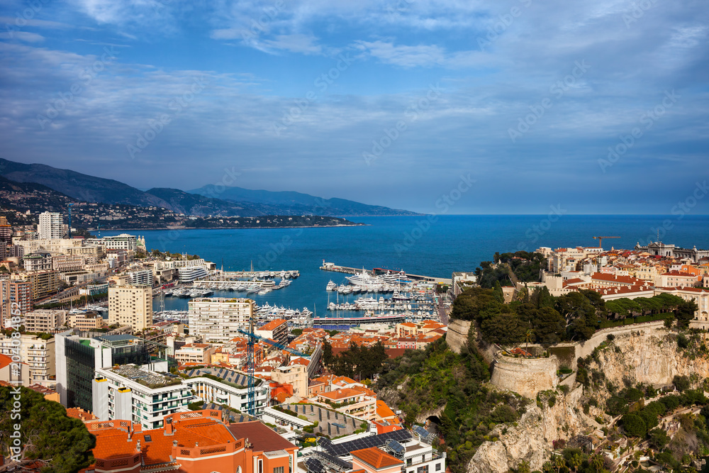 Monaco Principality at Mediterranean Sea