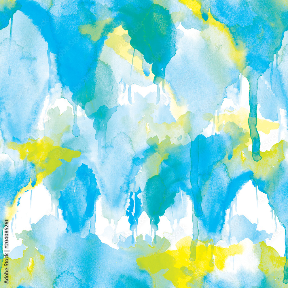 Naklejka premium Abstract seamless pattern of watercolor stains on white background
