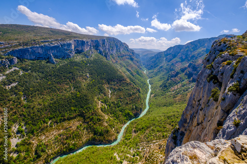 Vue panoramique sur les Gorges du Verdon, Grand Canyon, route des Crêtes. Alpes de Haute Provence. France. 
