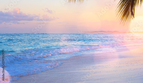 Art Summer vacation drims; Beautiful sunset over the tropical beach photo