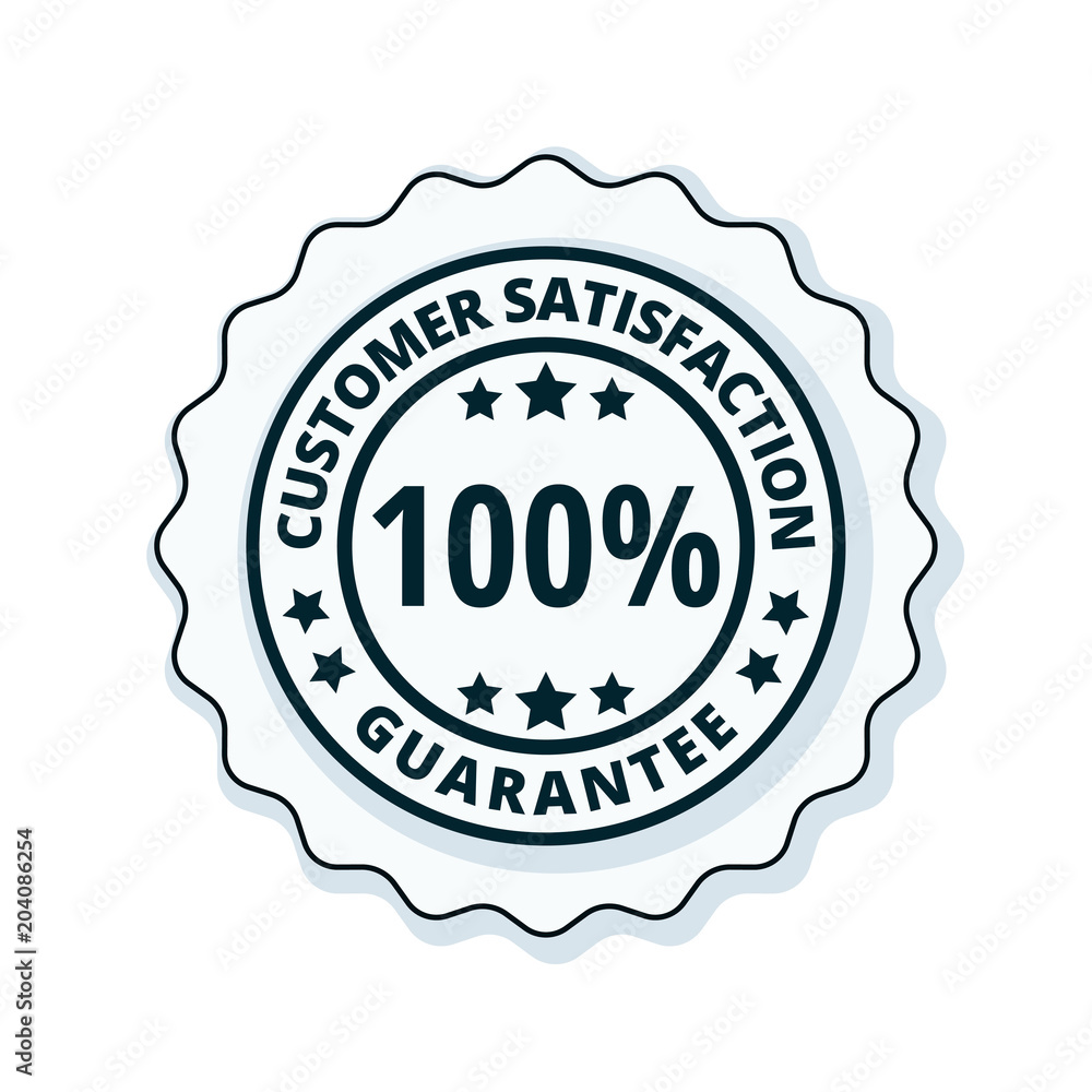 Customer Satisfaction Guarantee label illustration Customer Satisfaction Guarantee label illustration