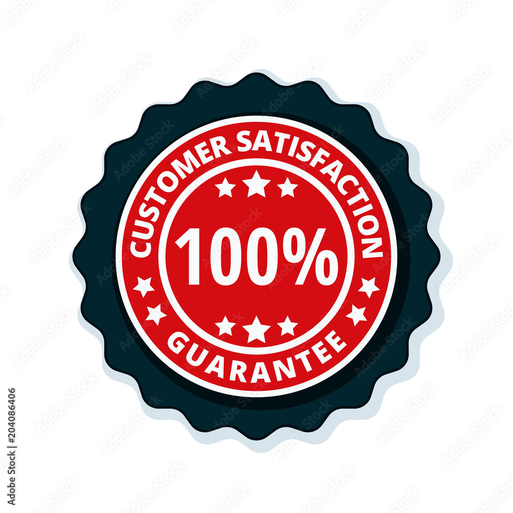 Customer Satisfaction Guarantee label illustration Customer Satisfaction Guarantee label illustration