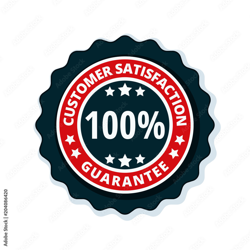 Customer Satisfaction Guarantee label illustration Customer Satisfaction Guarantee label illustration