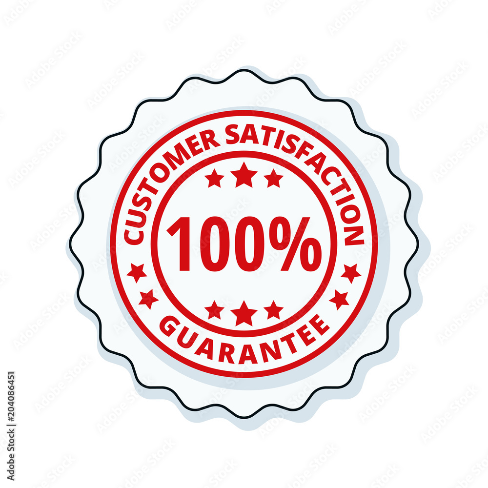 Customer Satisfaction Guarantee label illustration Customer Satisfaction Guarantee label illustration