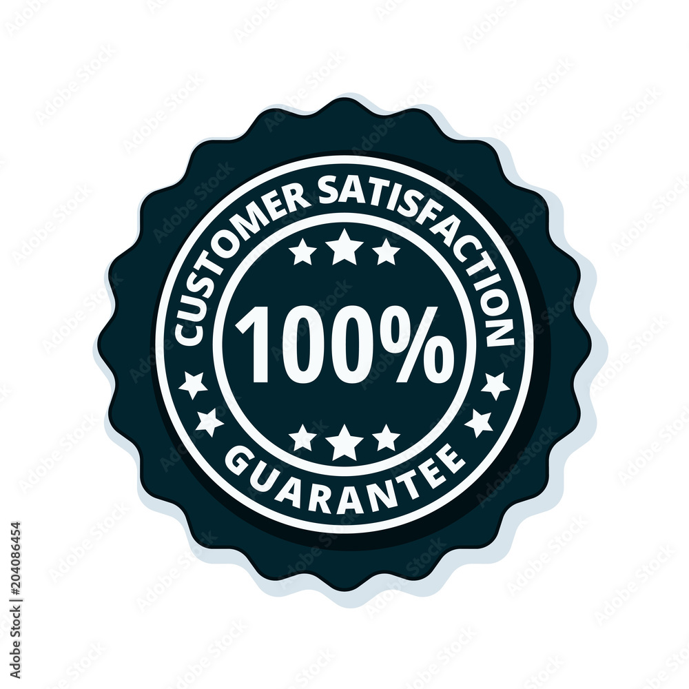 Customer Satisfaction Guarantee label illustration Customer Satisfaction Guarantee label illustration