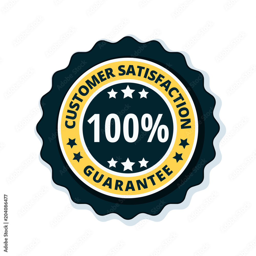 Customer Satisfaction Guarantee label illustration Customer Satisfaction Guarantee label illustration