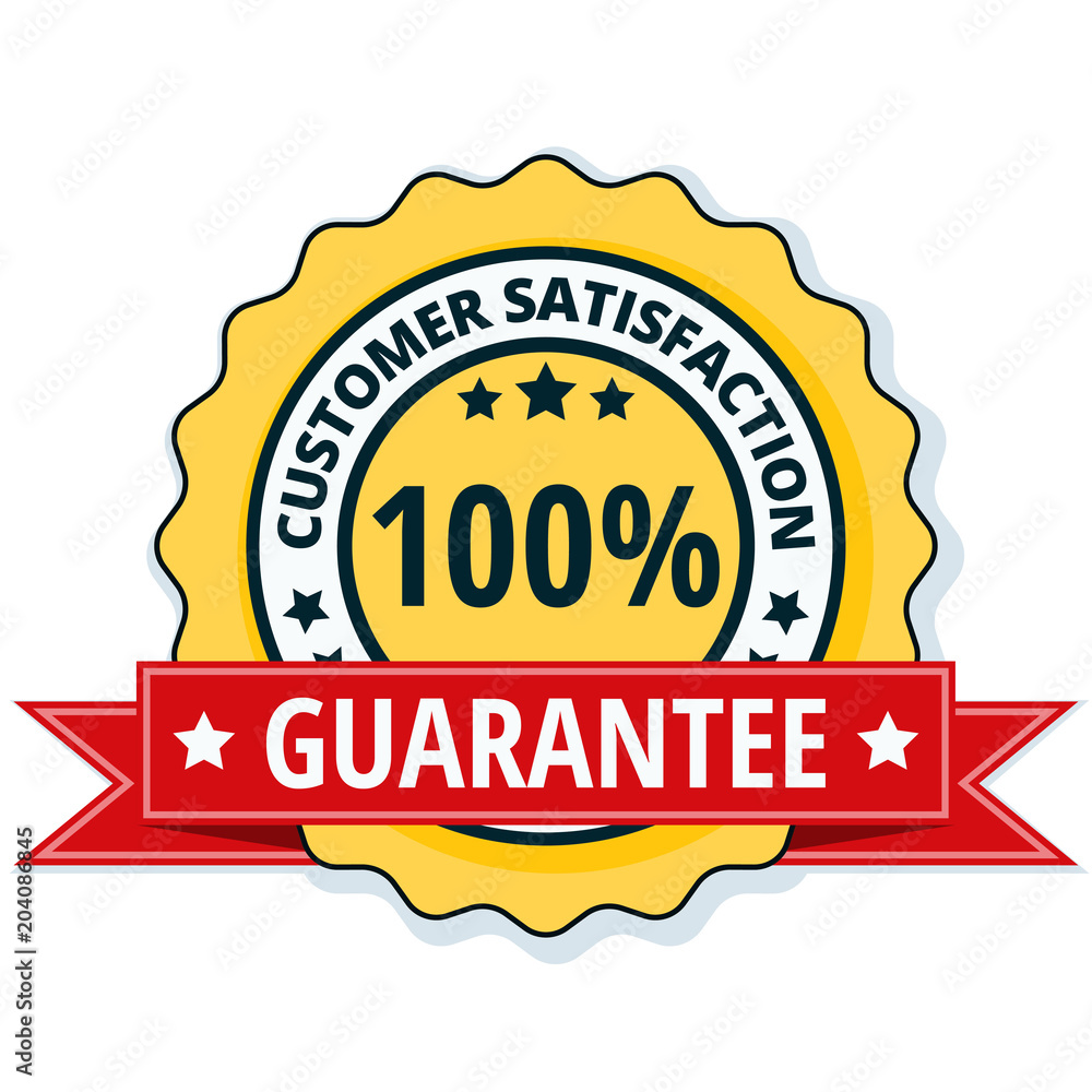 Customer Satisfaction Guarantee label illustration Customer Satisfaction Guarantee label illustration